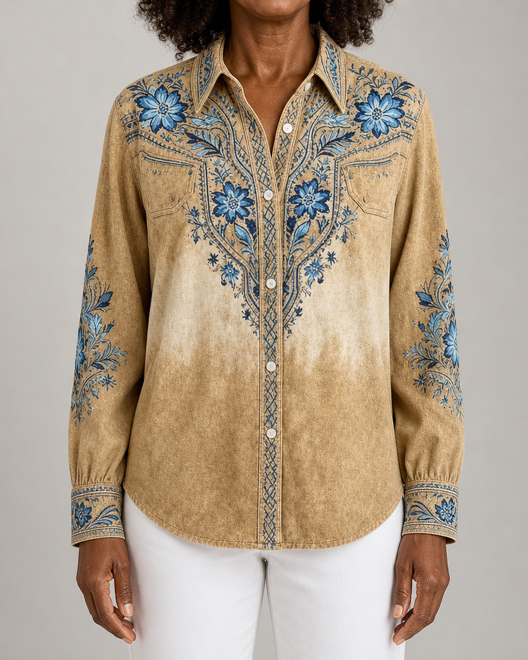 Tucson™ | Vintage Western Floral Button Blouse