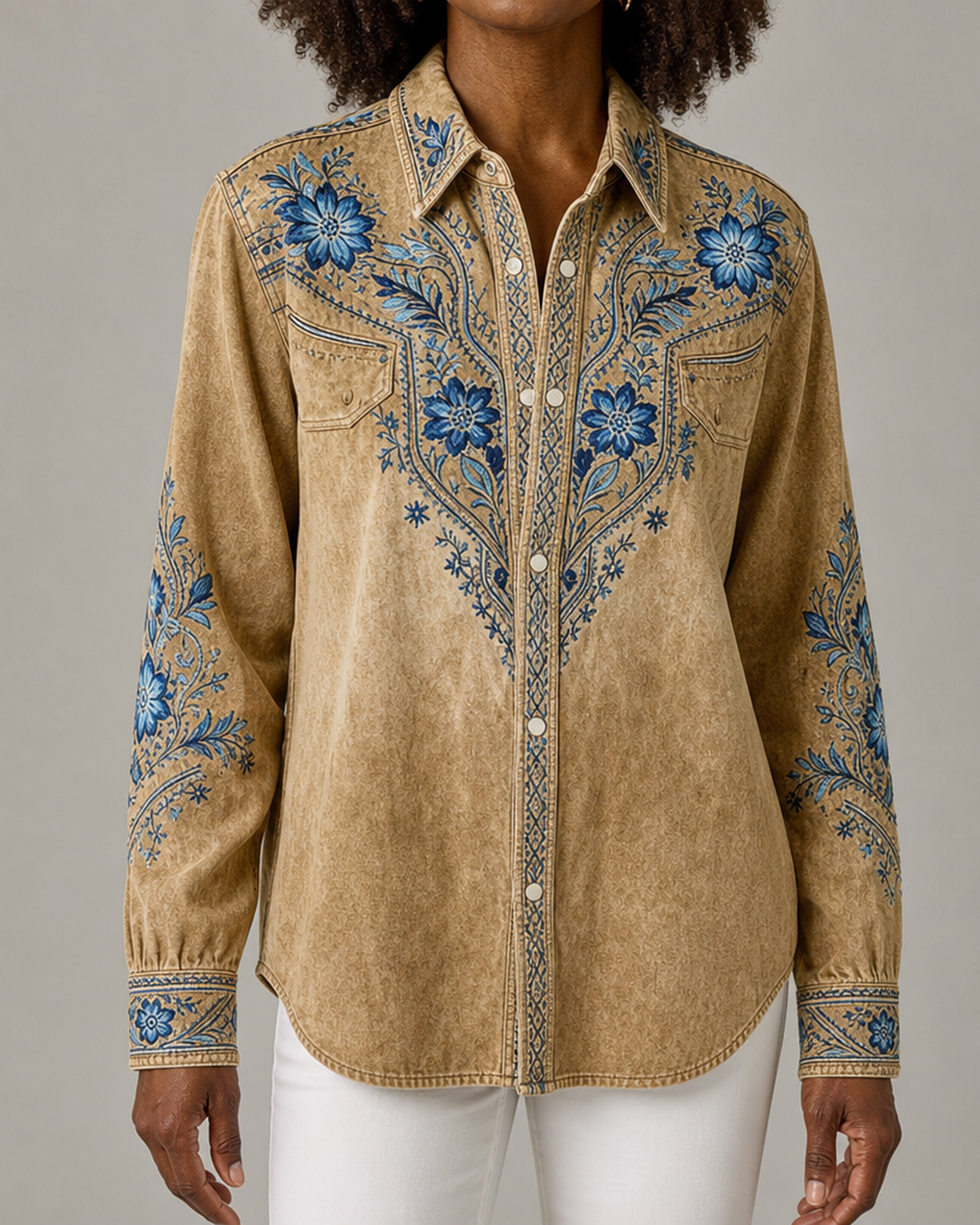 Tucson™ | Vintage Western Floral Button Blouse