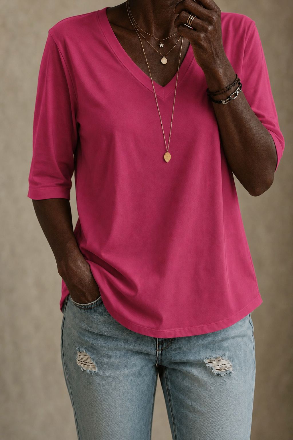 Valentina | Classic V-Neck Tee