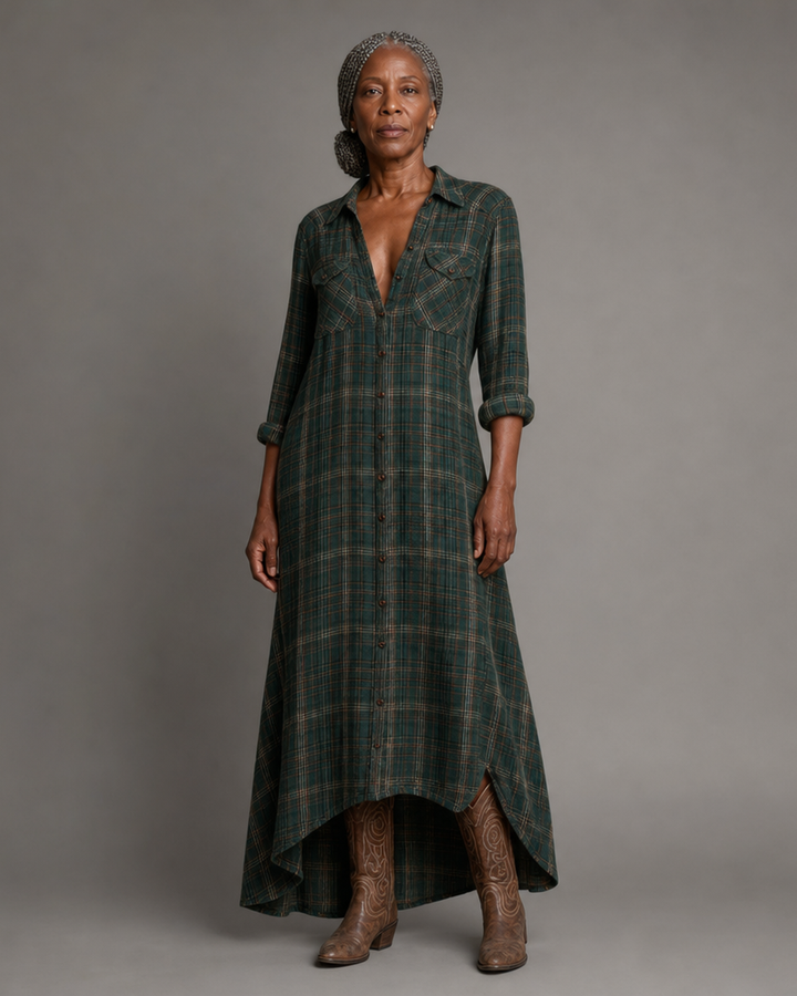 Valentine | Robe Longue à Carreaux