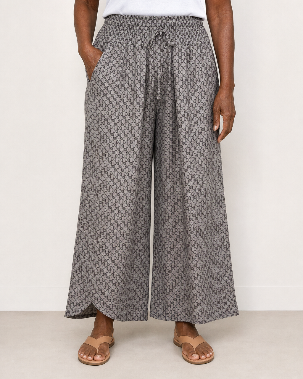 Vera | Elegant Relaxed Wide-leg Pants — Gray