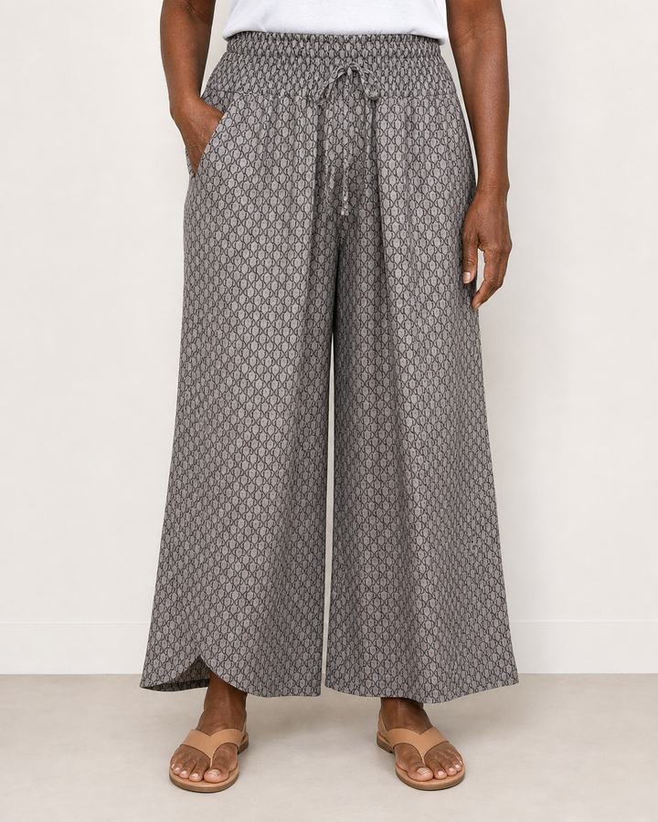 Vera | Elegant Relaxed Wide-leg Pants — Gray