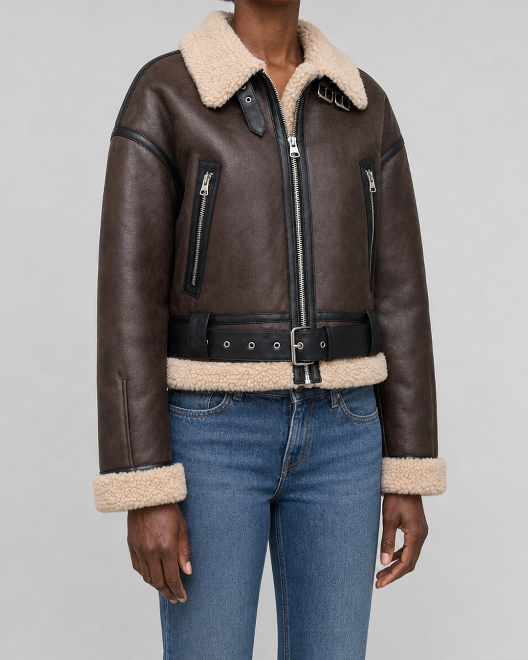 Ethel | Cropped Aviator Bomber Jacket