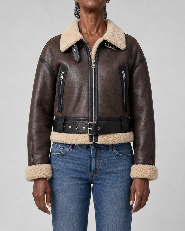 Verena | Cropped Aviator Bomber Jacket