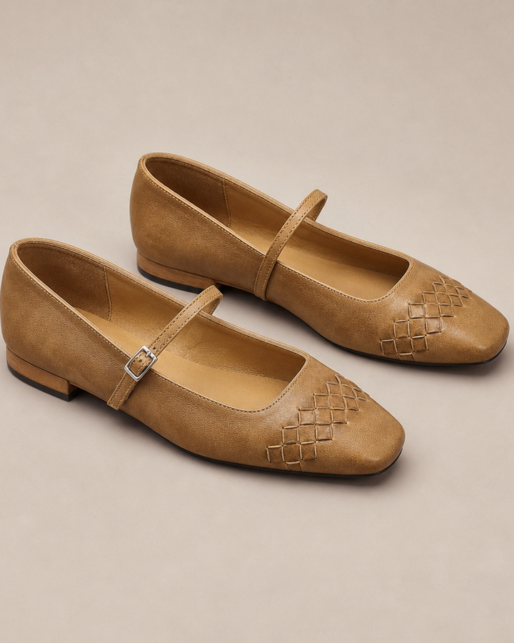 Martina | Square-Toe Mary Jane Flats