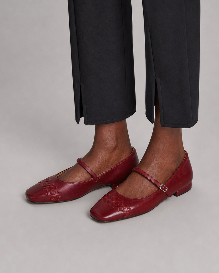 Martina | Square-Toe Mary Jane Flats