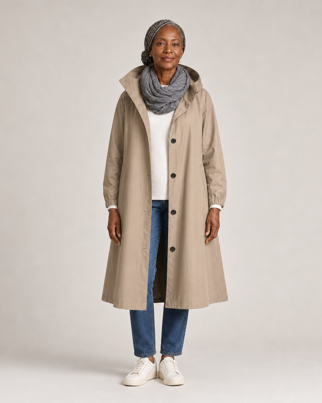 Verna | Hooded Trench Coat - Sand