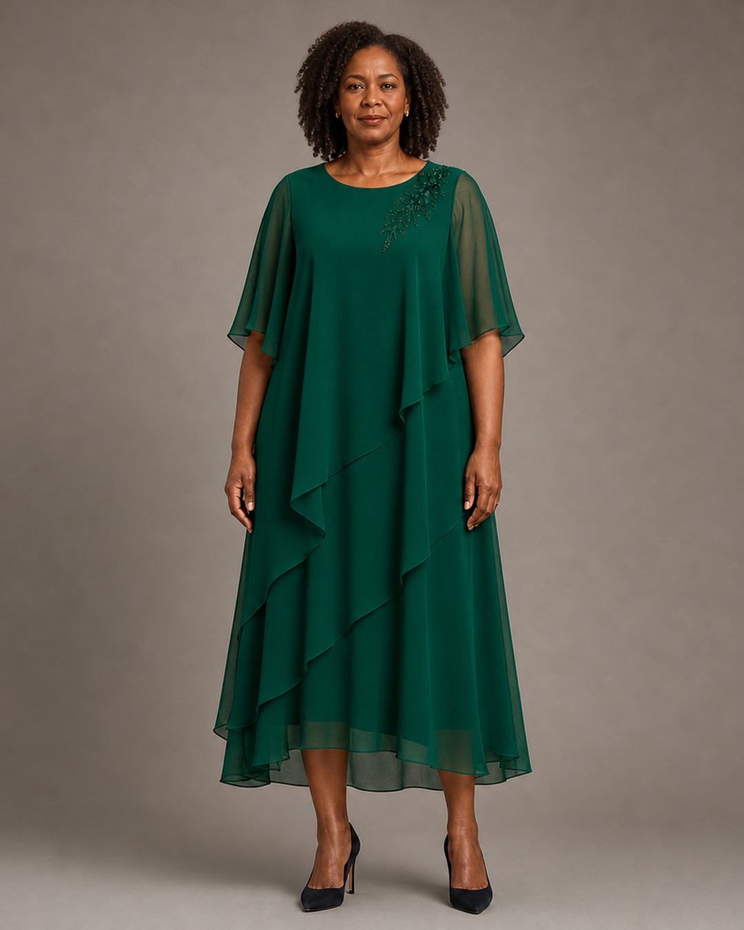 Vivienne Draped Layer Formal Occasion Dress