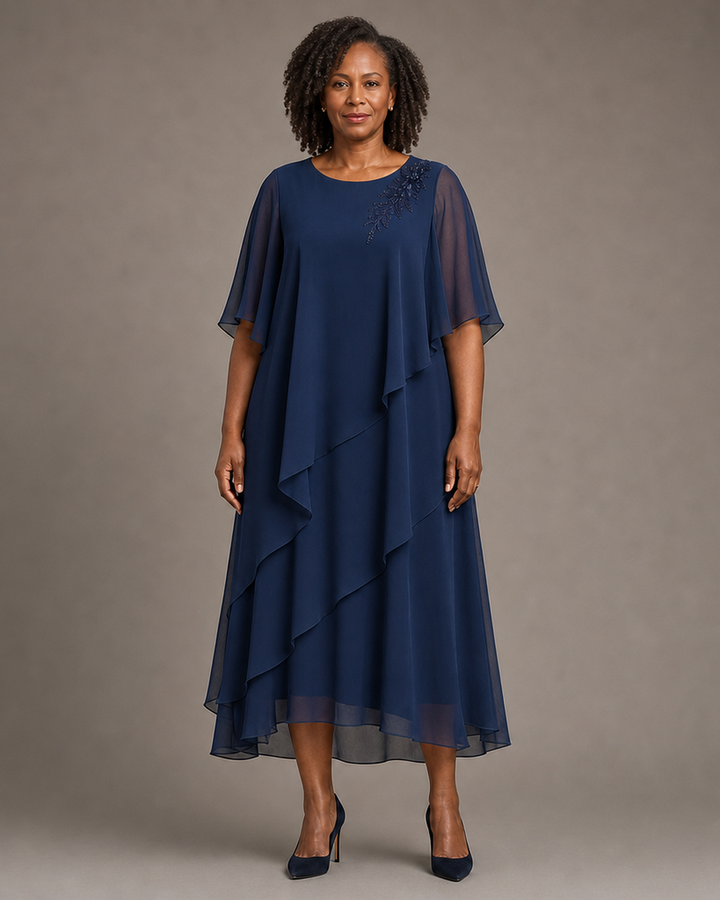 Vivienne Draped Layer Formal Occasion Dress