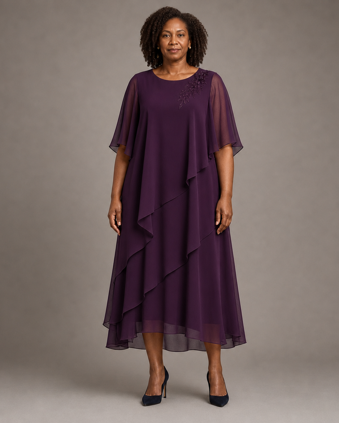 Vivienne Draped Layer Formal Occasion Dress