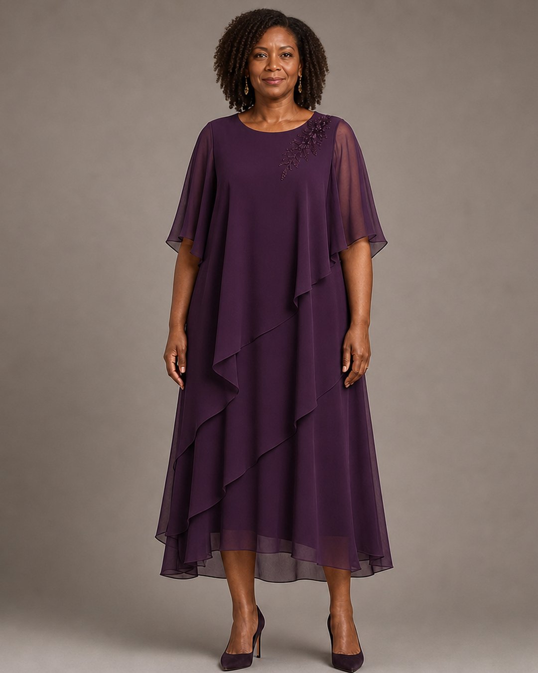 Vivienne Draped Layer Formal Occasion Dress