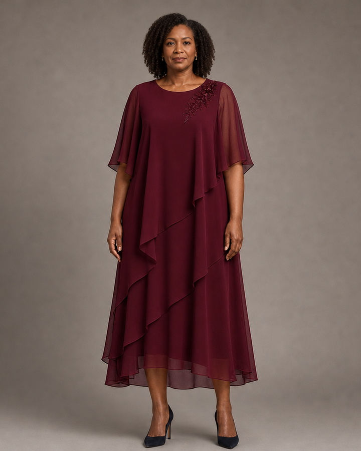 Vivienne Draped Layer Formal Occasion Dress