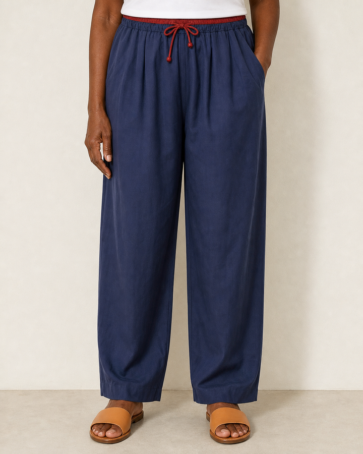 Vivo | Elegant Relaxed Summer Pants — Navy Blue