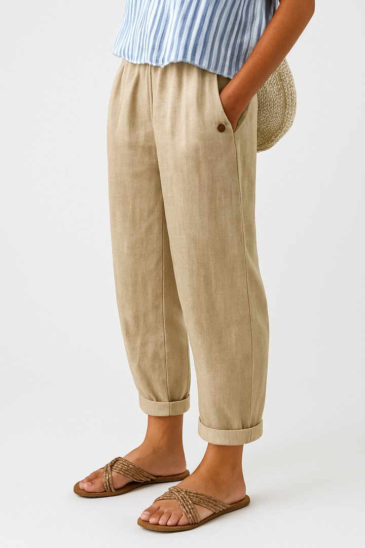 Wanda | Elegant Breathable Everyday Pants — Beige