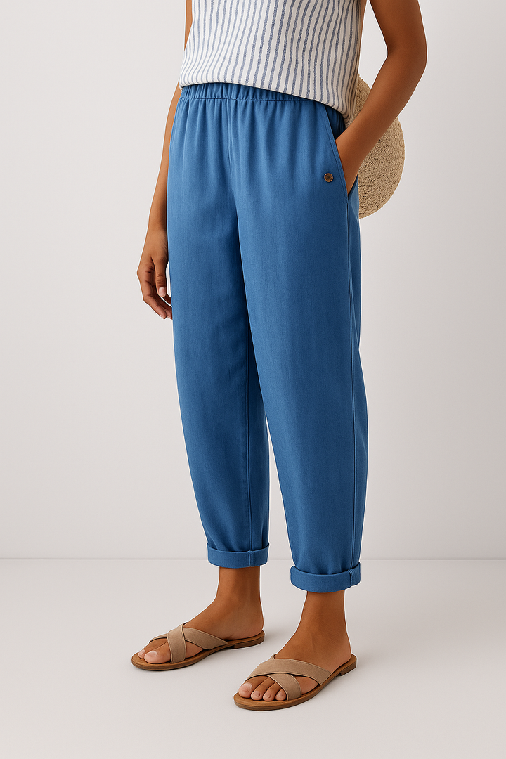 Wanda | Elegant Breathable Everyday Pants — Blue