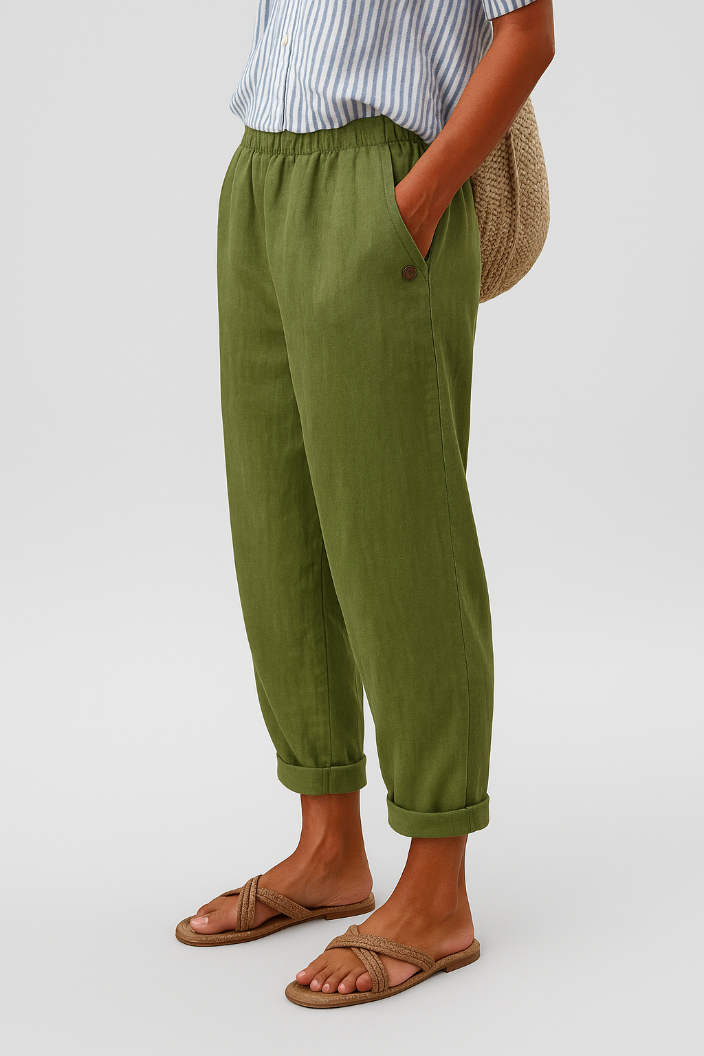 Wanda | Elegant Breathable Everyday Pants — Green