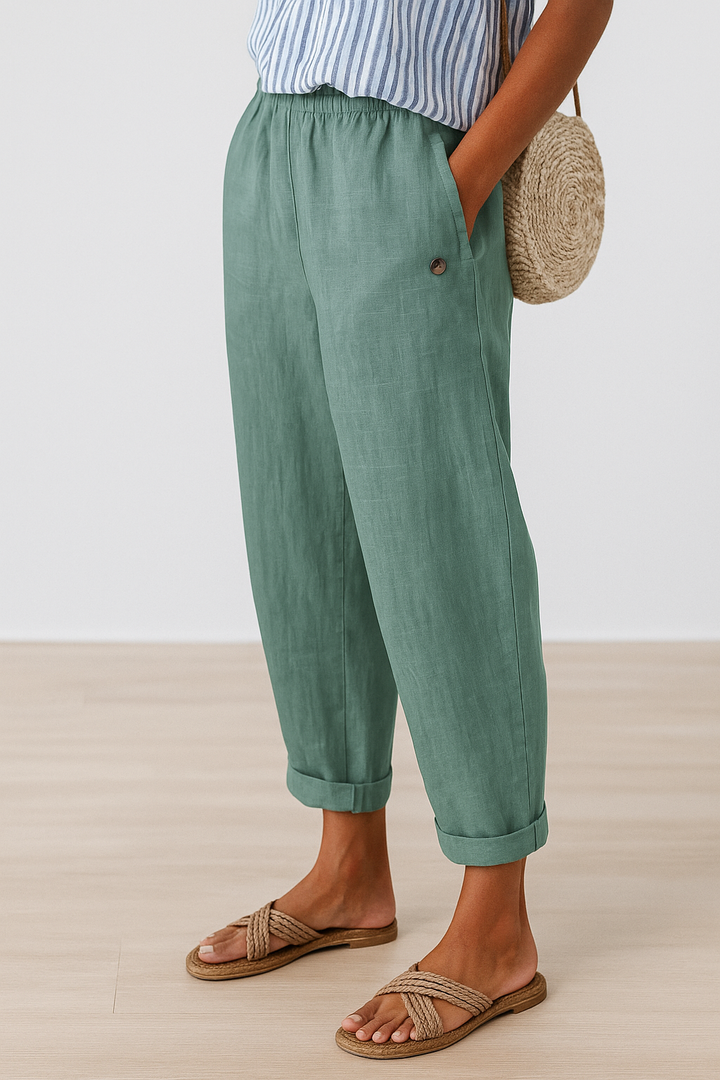 Wanda | Elegant Breathable Everyday Pants — Light Green