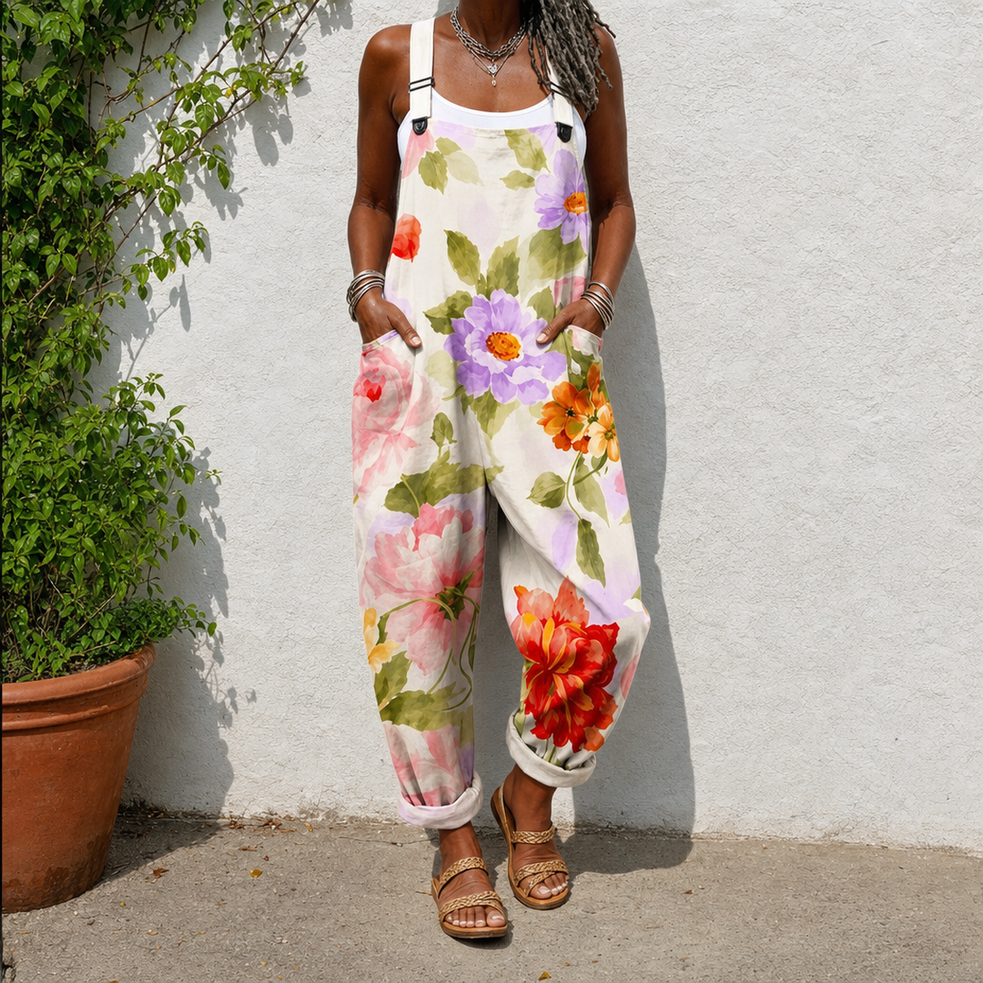 Euphemia | Watercolor Floral Overalls