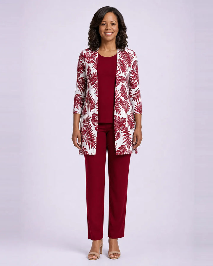 Jenilyn | Classic Elegance Three-Piece Set — White Red