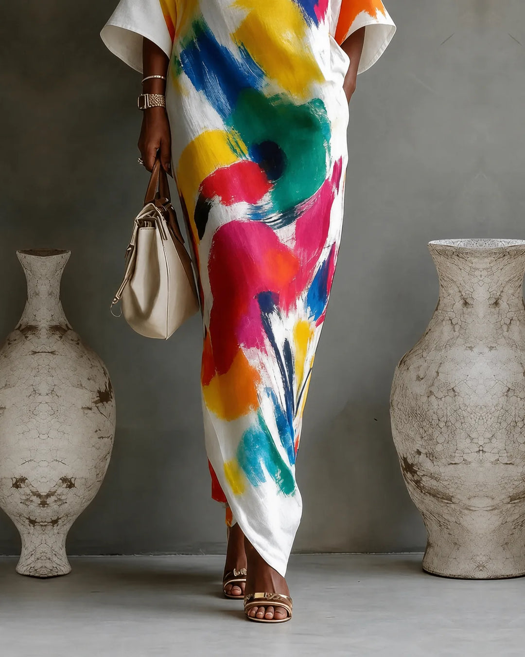 Davina | Abstract Print Maxi Dress