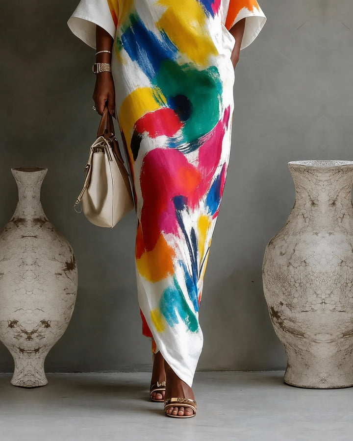 Davina | Abstract Print Maxi Dress