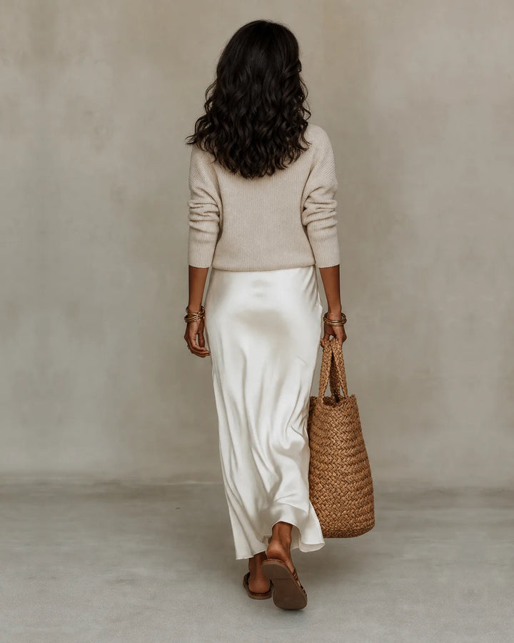Anaïs | Satin Draped Midi Dress