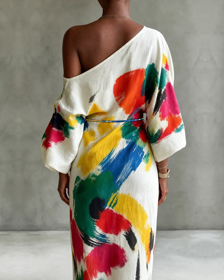 Davina | Abstract Print Maxi Dress