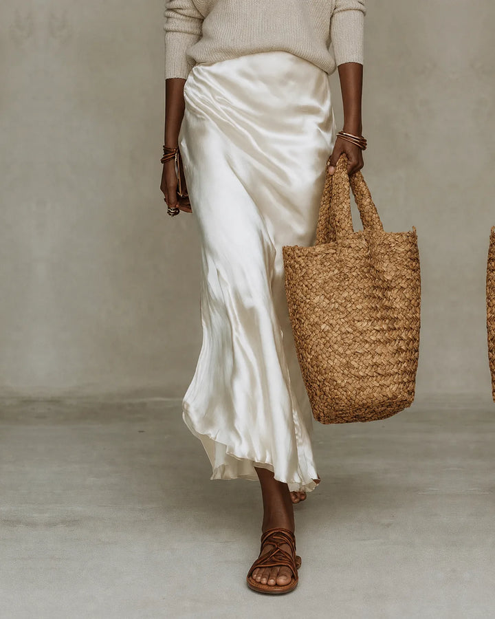 Anaïs | Satin Draped Midi Dress