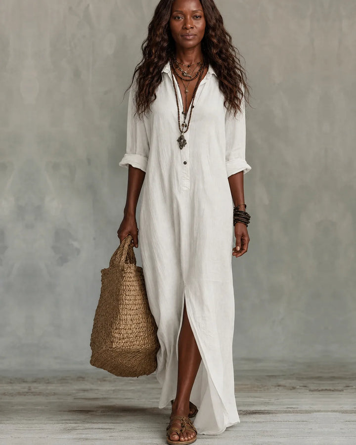 Celine | Button-Front Maxi Dress