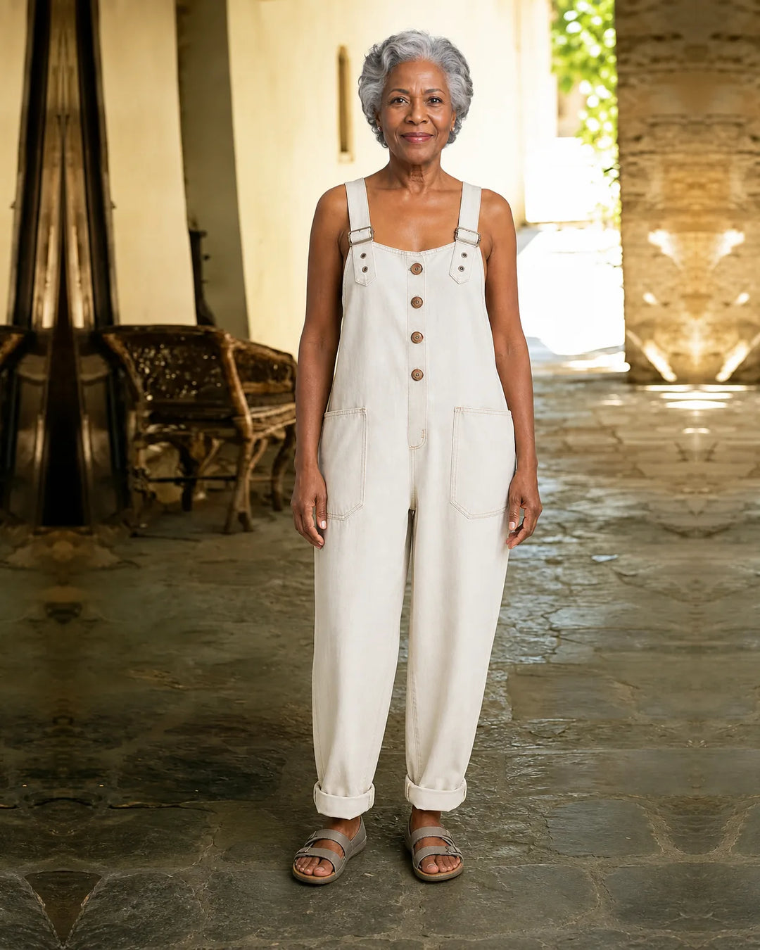Alicia | Vintage Cotton Denim Overall with Adjustable Straps