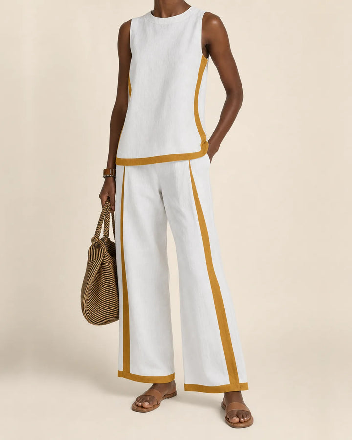 Renata | Sleeveless Side-Stripe Maxi Dress