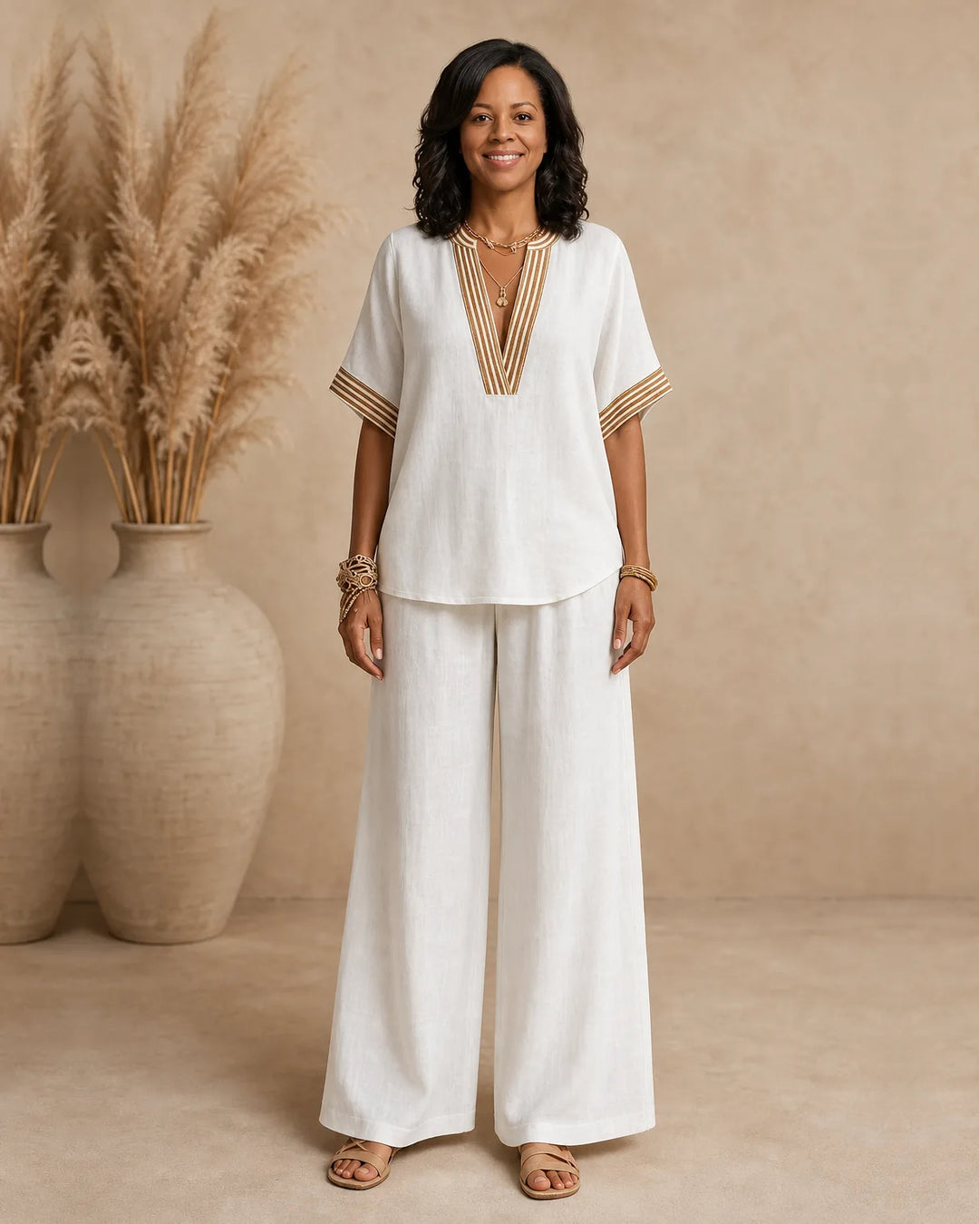 Marisa | Textured Top & Wide-Leg Set