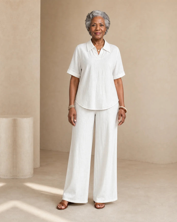 Jamila | Short-Sleeve Shirt & Wide-Leg Trouser Set