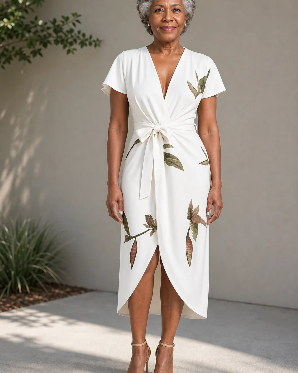 Abeni | Elegant Floral Wrap Dress