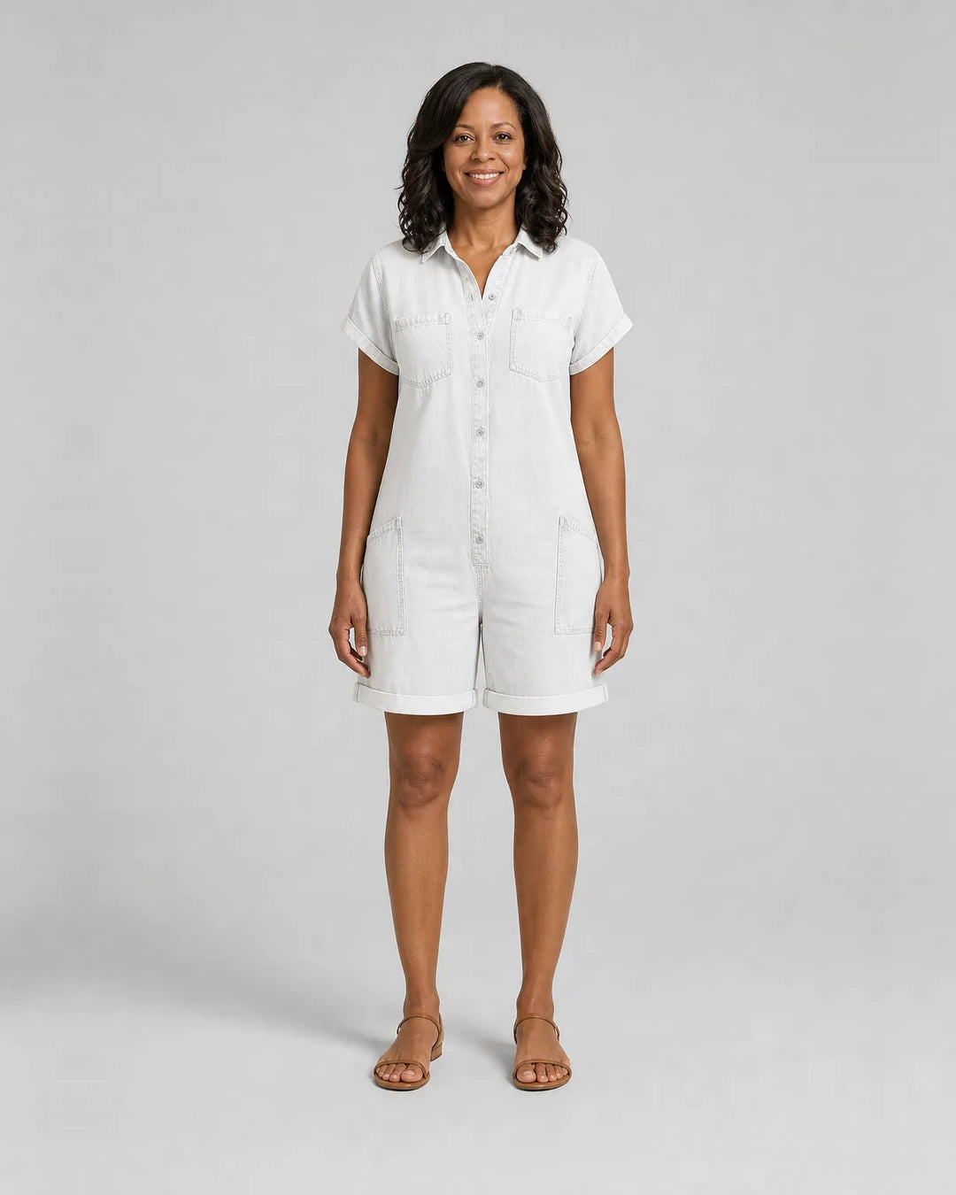 Jada | Short Vintage Denim-Look Overall
