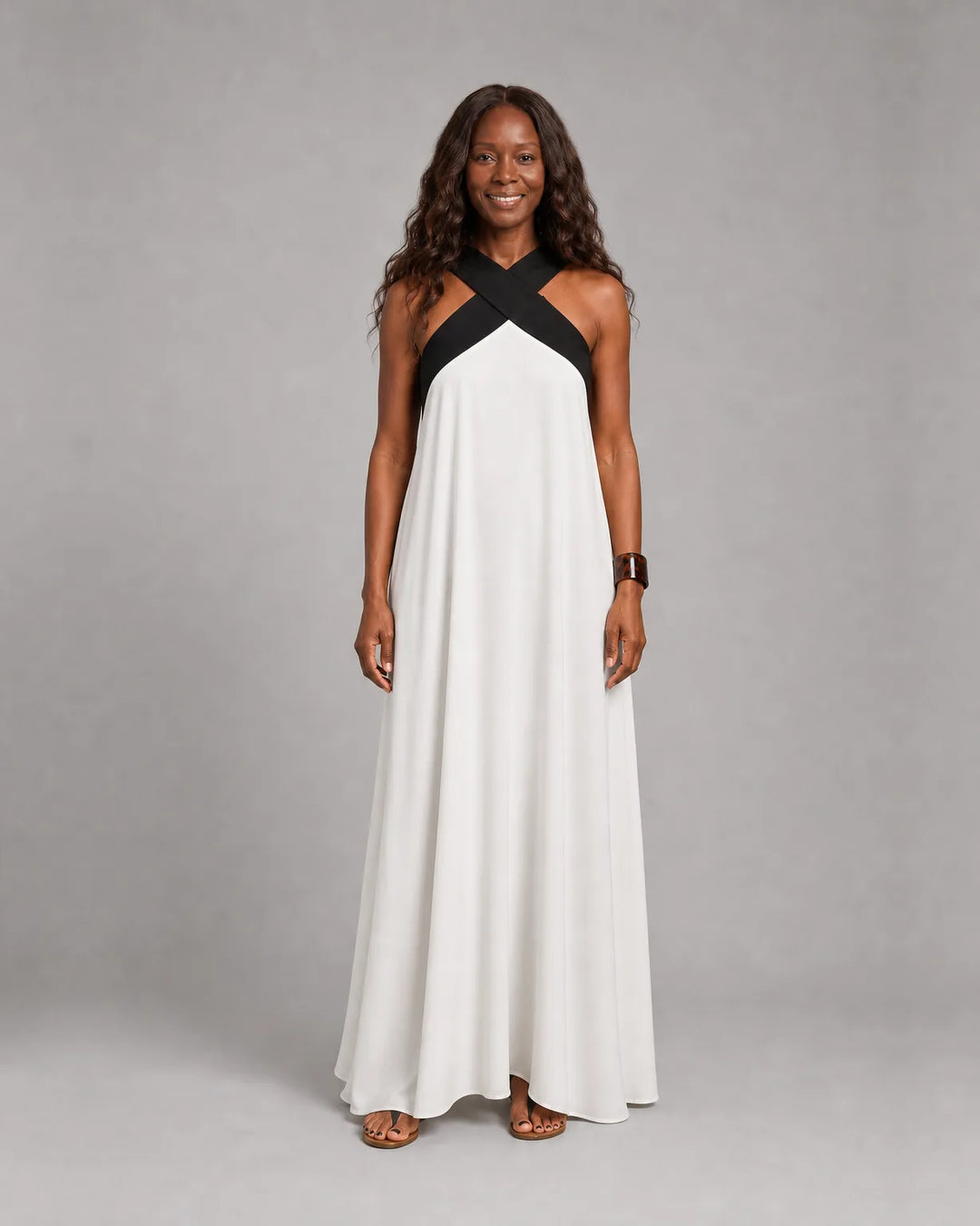 Velora™ | Cross Elegance Maxi Dress