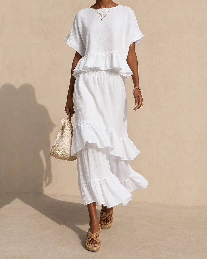 Kaia | Tiered Ruffle Top & Skirt Set