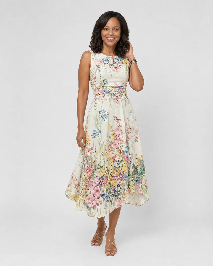 Simone | Sleeveless Floral Midi Dress