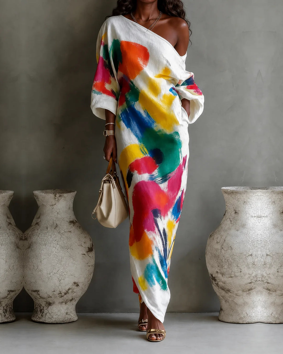 Davina | Abstract Print Maxi Dress
