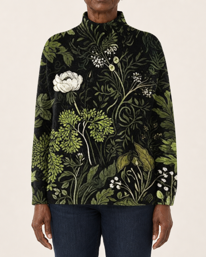 Sondra | Botanical Floral Turtleneck