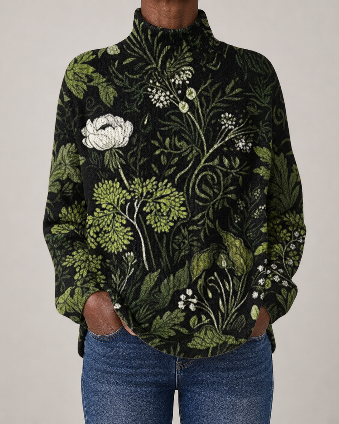 Willow | Botanical Floral Turtleneck