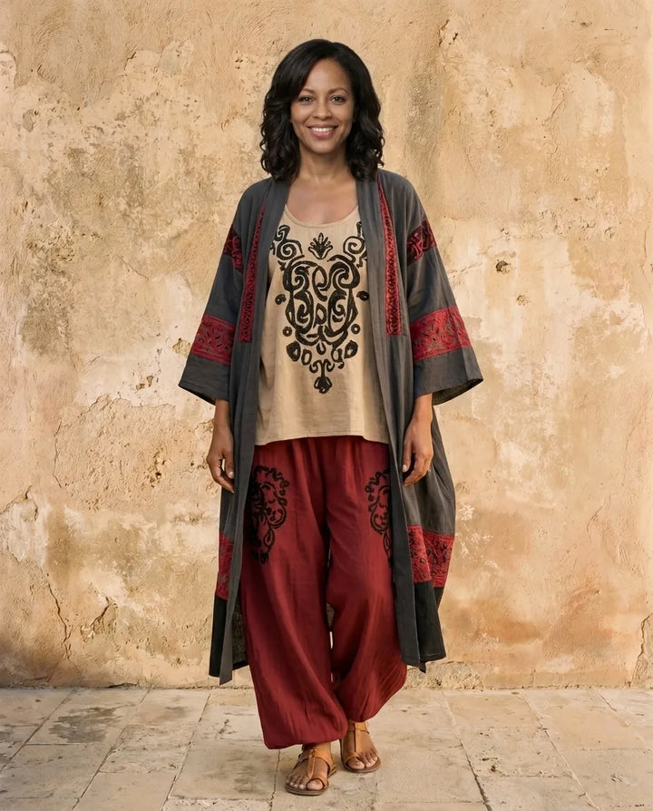 Seraphina | Printed Linen-Blend Three-Piece Set
