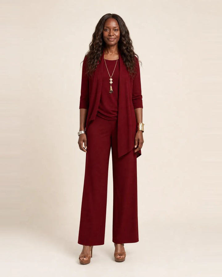 Vivienne | Minimalist 3-Piece Set — Wine red