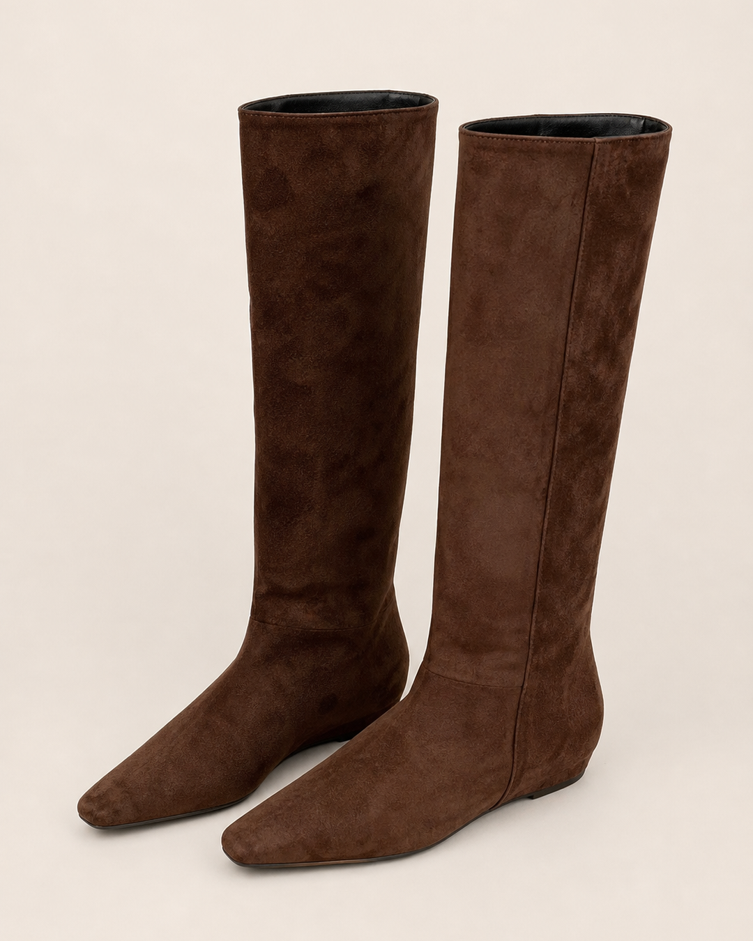 Inez | Hidden-wedge Over-the-knee Pull-on Boot in brown