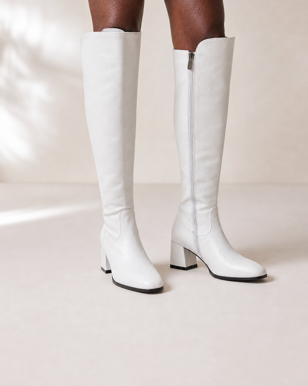 Juno | Block-heel Side-zip Knee-high Boot worn