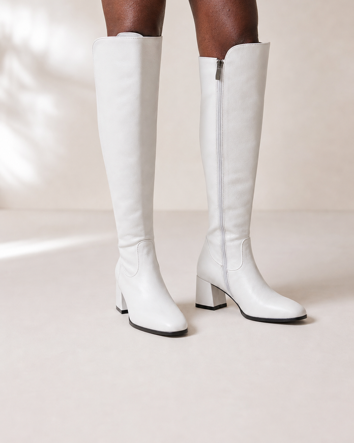 Juno | Block-heel Side-zip Knee-high Boot worn