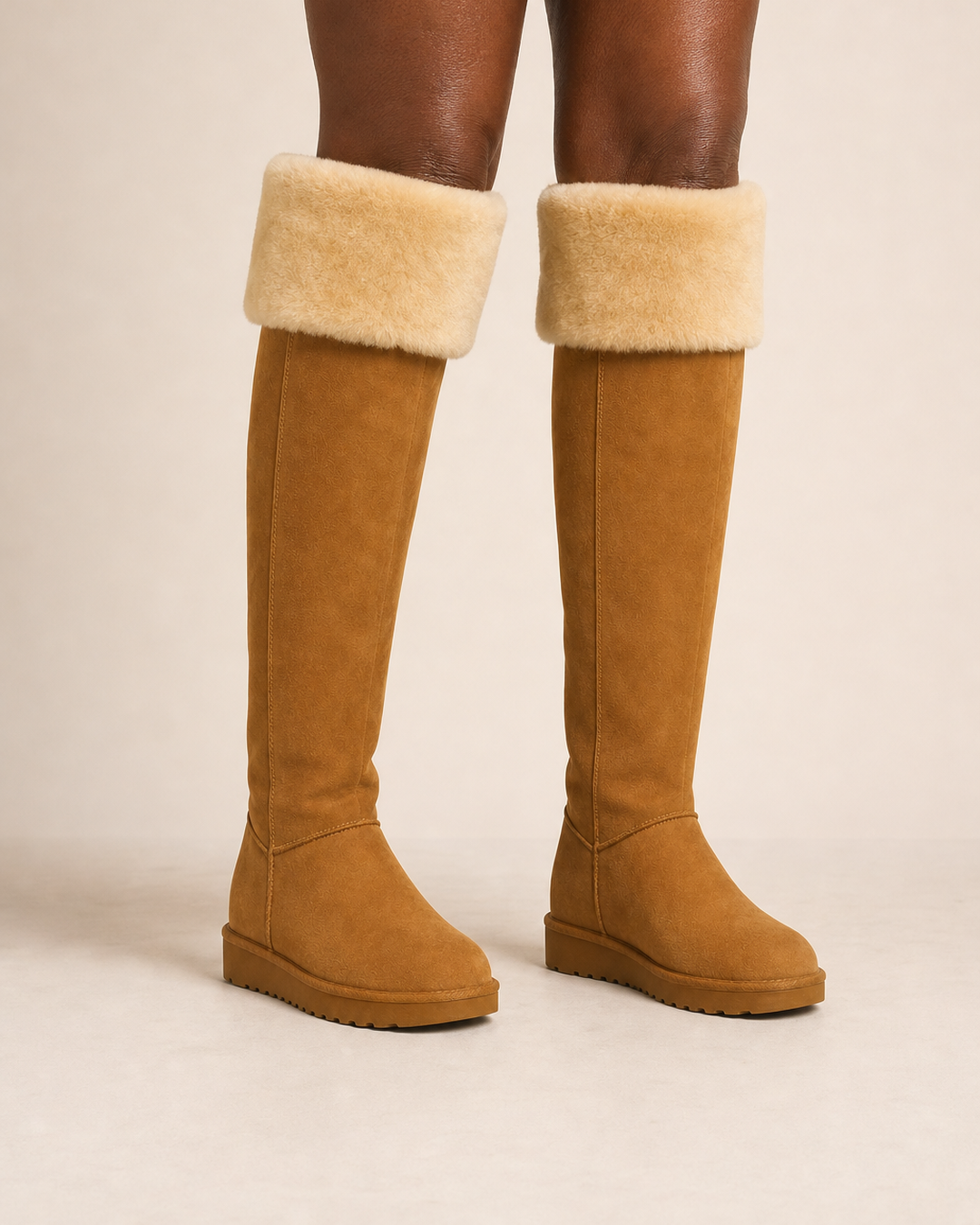 Honor | Shearling-lined Suede Over-the-knee Snow Boot worn