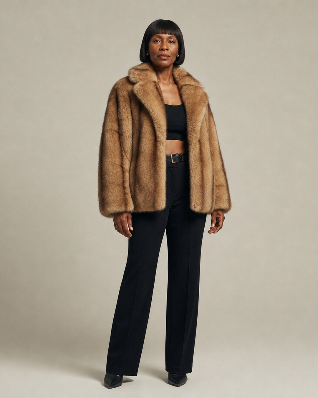 Women | Luxe Brown Faux Fur Oversized Coat