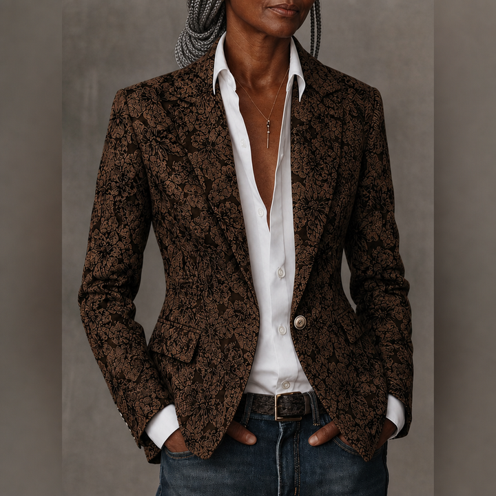 Bathilde | Paisley Jacquard Fitted Blazer