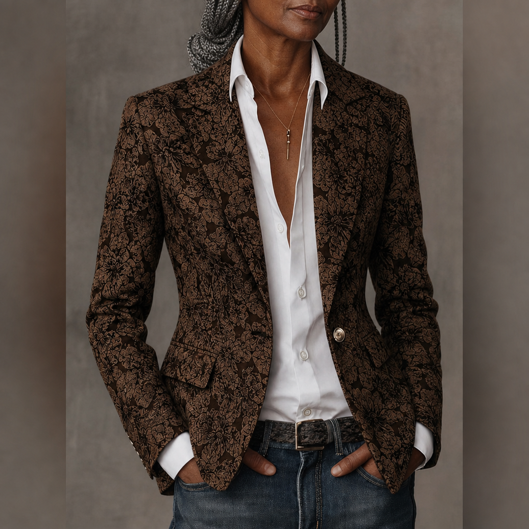 Bathilde | Paisley Jacquard Fitted Blazer